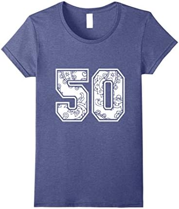 Womens Player Number 50 #50 CoolT-shirt Sport  Front And Back XL Heather Blue