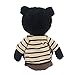 JIARU Stuffed Animals Toys Teddy Bear Plush Dressed Dolls with Removable Clothes (Striped Black, 14 Inch)