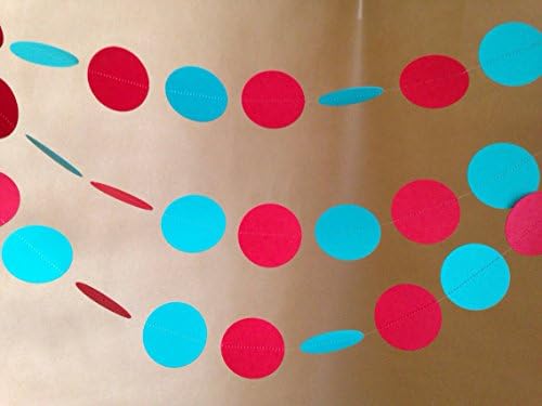 Red and Turquoise Circus Paper Garland