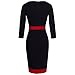WOOSEA Women's Sleeveless Voguish Colorblock Stripe Cocktail Party Pencil Dress