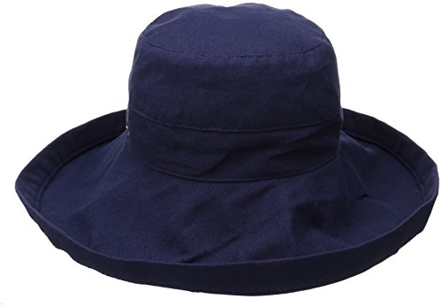 Scala Women's Cotton Hat with Inner Drawstring and Upf 50+ Rating,Navy,One Size