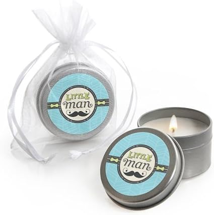 Amazon Com Dashing Little Man Mustache Party Candle Tin Baby
