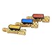 3Pcs Color Coded R410A Refrigerant Straight Ball Valves AC Charging Hoses Brass