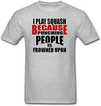 SYBING Men's I Play Squash Because Punching People Is Frowned Upon T-Shirt