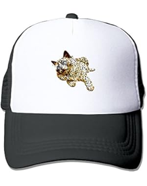 Run Leopard Cat Unisex Mesh Hat Adjustable Sports Baseball Cap