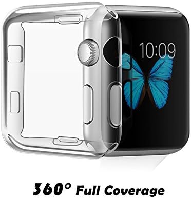 Apple Watch Case, TIVTO TPU Soft All-around Full Coverage Cover With Built-in Screen Protector for iWatch 2015/2016 All Models (Apple Watch Case 1 (2015) 42mm)