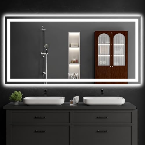 WISSMIELS 36"x72" LED Bathroom Mirror Lights Dimmable