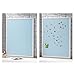 Eco-Friendly Magnetic 35 x 23 Inch Mango Wood Framed Color Dry Erase Board with Pocket (Sky Blue)