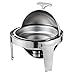 Happybuy 2 Packs Stainless Steel Chafing Dish 6 Quart Round Chafer Roll Top Chafer for Catering Buffet Warmer Set with Pans and Fuel Holders (Chafing Dish Roll Top 6qt)