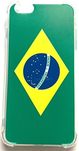 Case o Estuche Antigolpe Brazil Flag - for iPhone 7 and 8 - Clear Case Soft TPU Rubber Silicone Bumper Snap- Custom Shipped from USA- (Brazil)