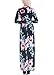 Zero Jorla Women's Fashion Spring Floral Print Dress 3/4 Sleeve Long Casual Maxi Dresses