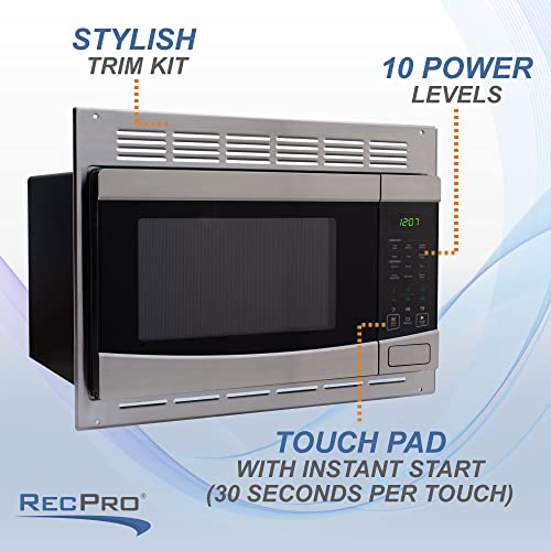 RecPro RV StainlessSteel Microwave 1.0 cu ft. With Trim Package