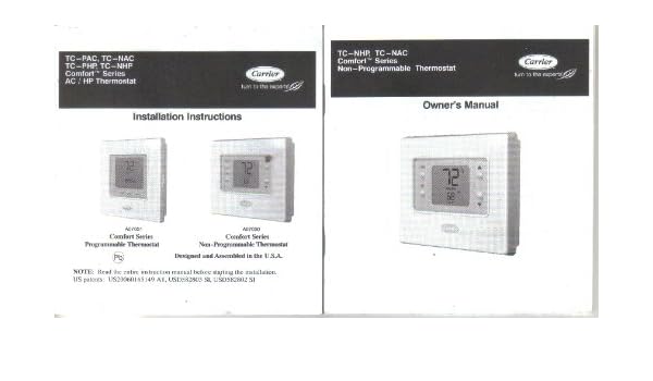 Carrier Tc Nhp Tc Nac Tc Php Tc Nhp Thermostat Owner S Manual