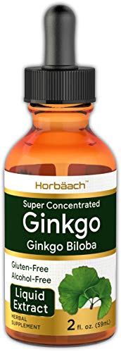 Horbaach Ginkgo Biloba Leaf Liquid Extract 2 oz – Alcohol-Free, Vegetarian, Non-GMO, Gluten Free, for Memory Support
