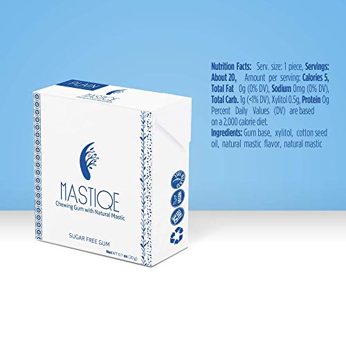 Mastiqe Sugar Free Chewing Gum with Natural Mastic Pack of 12 (About