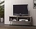 Weathered Grey Finish TV LCD Plasma Entertainment Center Stand with Two Open Storage Shelves