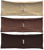 3-pack hBand Warm Earth-Tone stretchy headbands (dark chocolate, brown, beige) for yoga, exercise, sports or any activities by Absolute Yogi