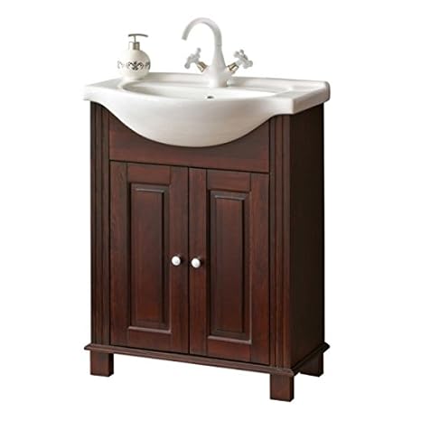 Jadella Waschbeckenunterschrank 'Magnus W' Waschtisch 65cm Waschbecken Badmöbel Braun