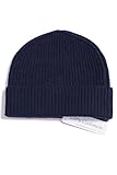 Fishers Finery - Ribbed Hat - 100% Pure Cashmere - Navy
