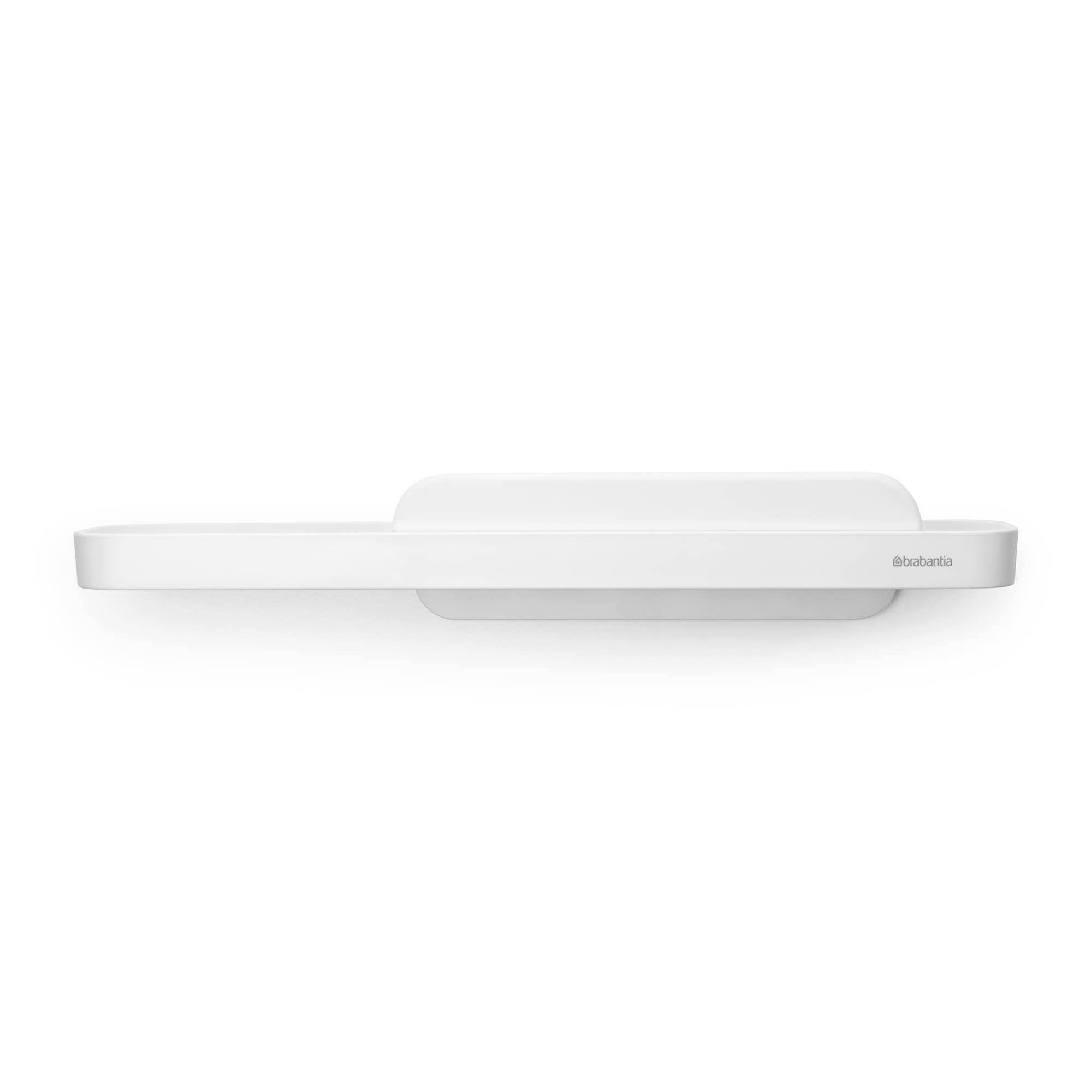 Brabantia - Mindset Shower Shelf with Squeegee - Easy Storage - Hygienic Water Drain System - Holds Up to 2 kg - Corrosion Resistant - Fixing Materials Included - Fresh White - 42.1 x 9 cm
