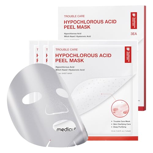 medicube Hypochlorous Acid Peel Mask 3EA | Peel-Off Sheet Mask for Excess Sebum, Pores & Blackheads | Panthenol, Hyaluronic acid for Hydrating & Pore-Refining Care | Korean Skincare, (13ml X 3ea)