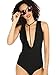 Verdusa Women's Plunge Y-Strap V Neck Sleeveless Bodysuit Black S