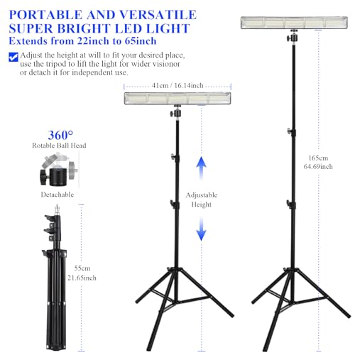 BOYKIM Camping Light, Portable Rechargeable Work Light with Detachable Tripod Stand,8000 Lumen Cordless Light Bar Flashlight for Outdoor Fishing Hiking Adventure Emergency