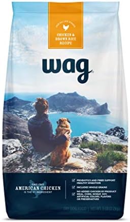 Amazon Brand – Wag Dry Dog Food with Grains (Chicken/Salmon/Beef and Brown Rice)