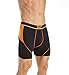 SAXX Underwear Men's Boxer Briefs – KINETIC Men’s Underwear – Boxer Briefs with Built-In BallPark Pouch Support – Semi-Compression Underwear for Men,Black/Orange,Large