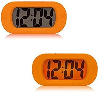 Alarm Clock Digital, Alarm Clock For Kids Bedroom Silicone LED Clock Luminous Electronic Alarm Clock Mute No Bettery, Material ABS+Silicone (Orange)