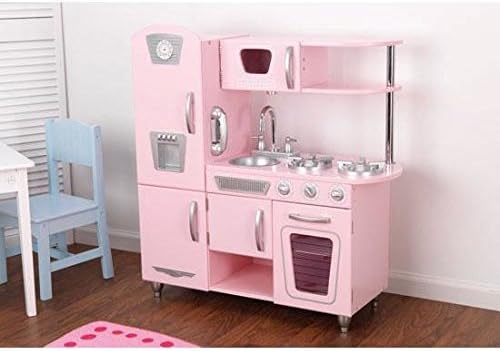 Amazon Com Vintage Kitchen Kids Play Kitchen Pink Kitchen Dining