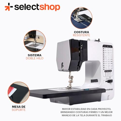 SEELCTSHOP Máquina De Coser Con Mesa De Extensión Mini Maquina De Coser Portátil Máquina De Coser Eléctrica Para Principiantes Pedal Eléctrico De Doble Uso Ideal para Ropa Sábanas