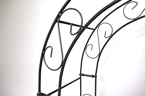Rosenbogen Rund aus Metall stabil, Vollmaterial 12 mm mit Edelrost, Rankgitter Breite 165cm Höhe 245cm Tiefe 40 cm, incl… – Bild 3