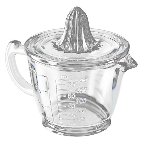 CuttleLab Glass Measuring 2Cup with Lemon and Lime Juicer (2, Clear