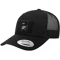 Premium Flexfit Tactical Hat - Black Baseball Cap With Morale Patch Loop