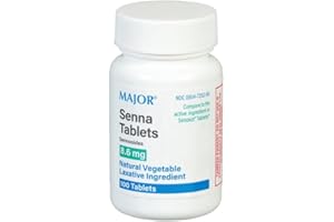 Major Senna 8.6 mg Natural Vegetable Laxative Tablets - Made with Sennosides - Promotes Occasional Constipation Relief - 100 Tablets