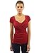 PattyBoutik Women's Cross Front V Neck Ruched Mesh Blouse