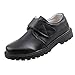 QHamThim Boys Leather Oxford Black School Uniform Outdoor Dress Shoe(Toddler/Little Kid/Big Kid)
