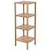 BEWISHOME Bamboo Bathroom Shelf 4 Tier DIY Multifunctional Utility Storage Rack Plant Flower Bathroom Stand Narrow Shelving Unit Free Standing Shelf Units for Bathroom Bedroom Balcony Kitchen KZW04Y