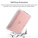 Swees iPad 9.7 2017/2018 Case with Pencil Holder, Shockproof Smart Case Trifold Stand with Auto Sleep/Wake Function Built-in Apple Pencil Holder for iPad 9.7 inch 5th/6th Generation, Rose gold
