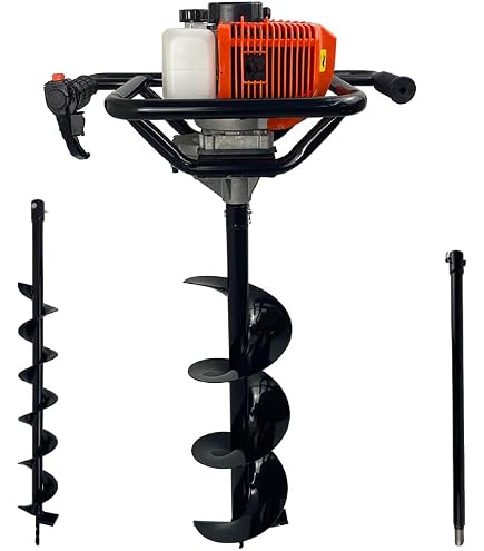 Perfurador de Solo a Gasolina 52cc 2,5HP com Broca 80x20cm