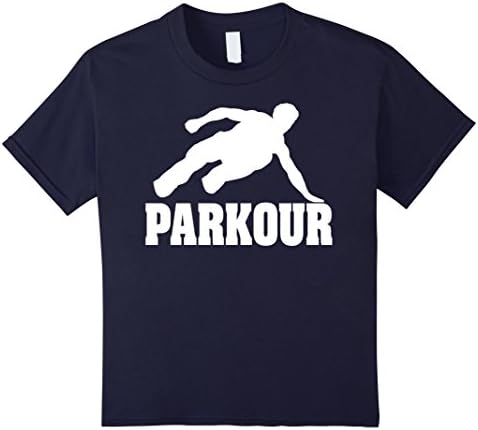Kids PARKOUR T-SHIRT FREE RUNNING OBSTACLE COURSE NINJA 6 Navy