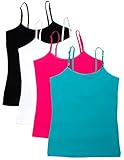 Caramel Cantina Girls 4 Pack Cami Tanks with Shelf Bras