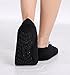 Pembrook Fuzzy Soft Coral Fleece Slippers – Black - Medium (7-8) – Ballet Style with Non-Skid Sole – Faux Shearling Lining - Great Plush Slip On House Slippers for Adults, Women, Girls