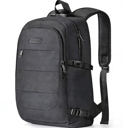 Tzowla Laptop Travel Backpack Mens Womens Water Resistant Anti-Theft Bag with USB Charging Port and Lock 17.3 Inch Computer Business Backpacks for School Work College Gift,Casual Daypack-Black — image 1