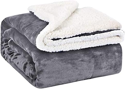 Amazon Com Emme Baby Blanket Fuzzy Sherpa Fleece Blankets Soft Warm Receiving Blankets For Toddler Infant Boys And Girls Gift Reversible Cozy Blanket For Crib Stroller Nap Outdoor Decor Grey 30 X40 Kitchen