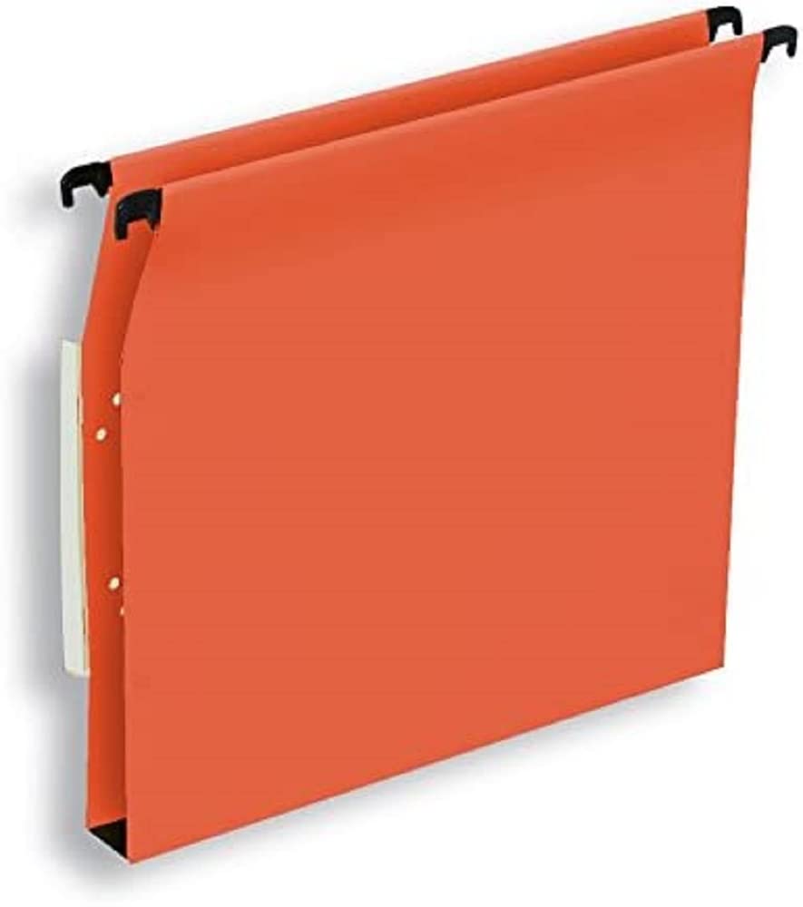 L'Oblique - Box of 25 Filing Cabinet Suspension Files A4 30 mm Base Orange