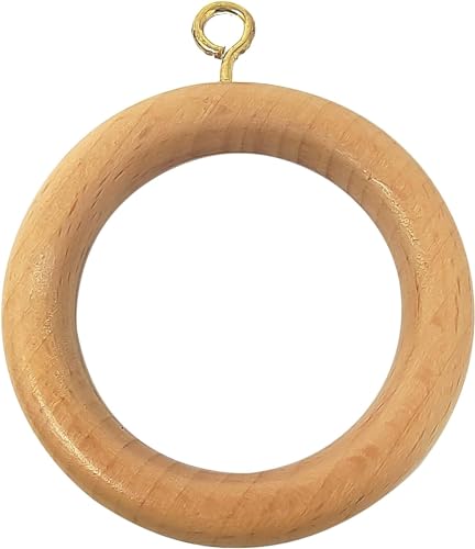 Premium 12 Pcs Wooden Curtain Drapery Rings, Natural Beechwood for 1 to 2.2 Inch Curtain Rod Pole Galaxy Indiacraft at Amazon