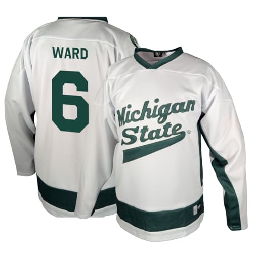 Genuine Collective Cole Ward - 6 Michigan State Spartans Nil Hockey Jersey, Whi…