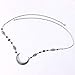 Yalice Boho Crescent Moon Head Chain Vintage Black Crystal Headband Hair Acessories for Women and Girls (Silver-1)